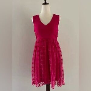 Francesca’s blue rain magenta sleeveless lace party dress